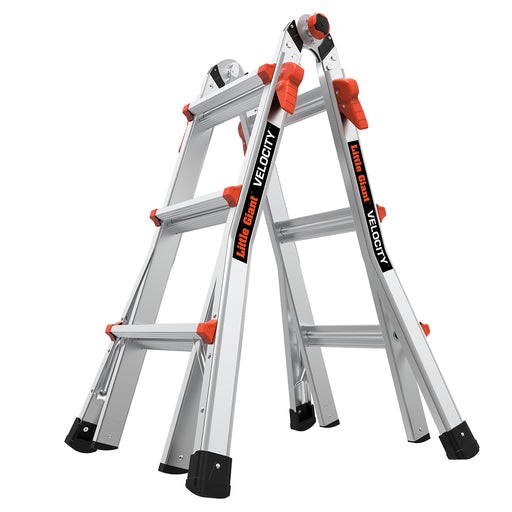 LITTLE GIANT LADDER | Aluminum Velocity Articulating Ladder with Leg Levelers, Type IA, 300lb Load Capacity, Model 13 | #15413-001