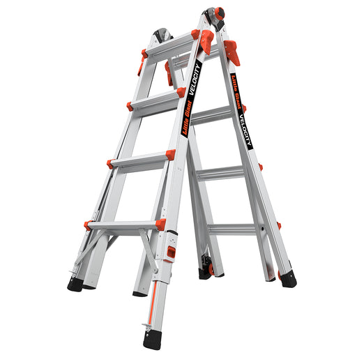 LITTLE GIANT LADDER | Aluminum Velocity Articulating Ladder with Leg Levelers, Type IA, 300lb Load Capacity, Model 17 | #15417-801