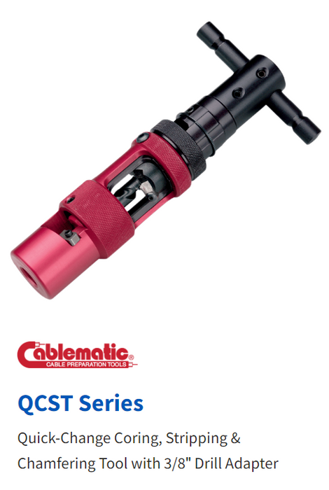 QCST Series Quick-Change Coring, Stripping & Chamfering Tool with 3/8" Drill Adapter