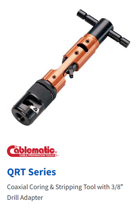 QRT Series Coaxial Coring & Stripping Tool with 3/8" Drill Adapter