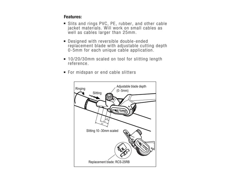 JONARD | Ratcheting Cable Slitter | #RCS-25