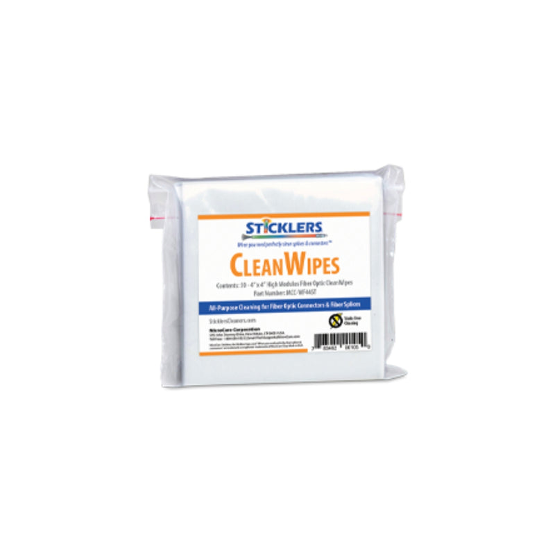 Sticklers | CleanWipes Fiber Optic Wipes - Flat Pack | #WF44ST