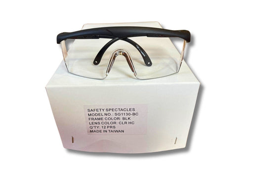 DESTINY SOLUTIONS | Adjustable Black Safety Glasses (12 Pack) - Fits Over Prescription Glasses | #SG1130-BC-BOX