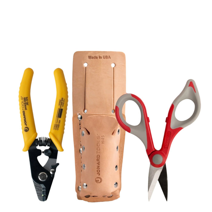 JONARD | Fiber Stripper & Kevlar® Shears Kit, Leather Pouch | #TK-355