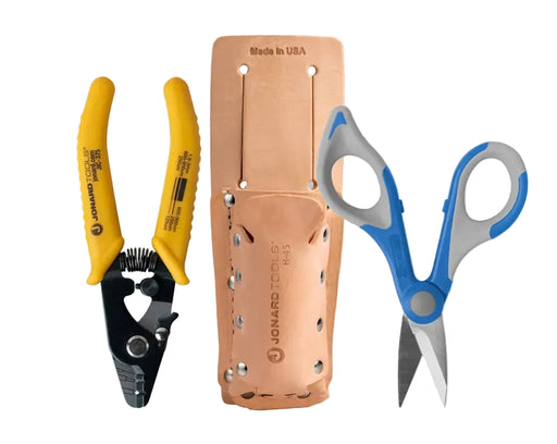 JONARD | Fiber Stripper & Kevlar® Shears Kit, Leather Pouch | #TK-355