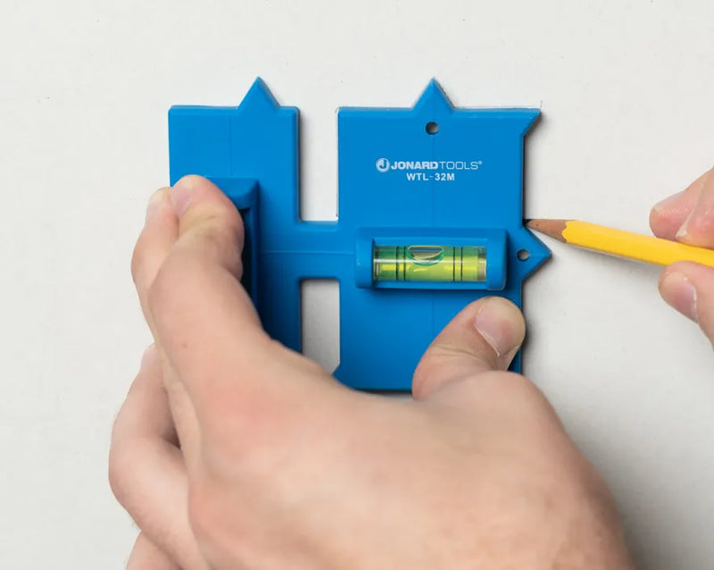 JONARD | Wall Box Template & Level for Metal Boxes, 1-Gang and 2-Gang | #WTL-32M