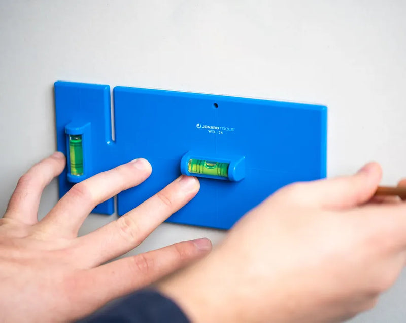 JONARD | Wall Box Template & Level for Non-Metallic Boxes, 3-Gang and 4-Gang | #WTL-34