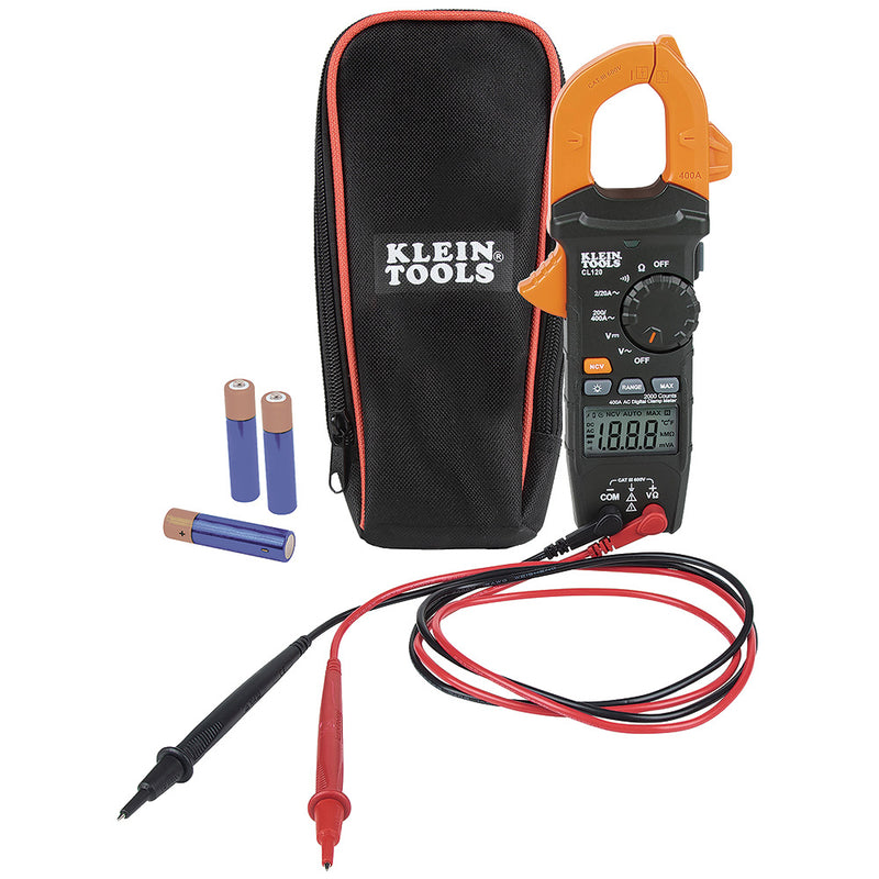 KLEIN TOOLS | Digital Clamp Meter, AC Auto-Ranging 400 Amp | #CL120