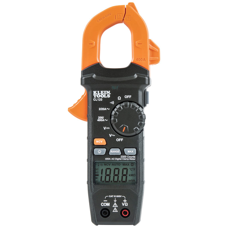 KLEIN TOOLS | Digital Clamp Meter, AC Auto-Ranging 400 Amp | #CL120