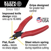 KLEIN TOOLS | Diagonal Cutting Pliers, Flush Cutter, Lightweight, 5-Inch | #D275-5