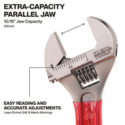 KLEIN TOOLS | Precision Adjustable Wrench, 6-Inch | #D507-6