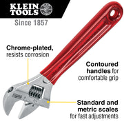 Klein Tools | Adjustable Wrench Extra Capacity, 6-1/2-Inch | #D507-6