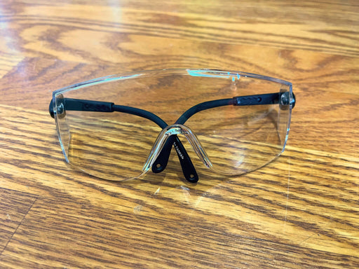 Safety Glasses (EA) | Clear Lens, Black Adjustable Frame - Fits Over Prescription Glasses | #SG1123-BC