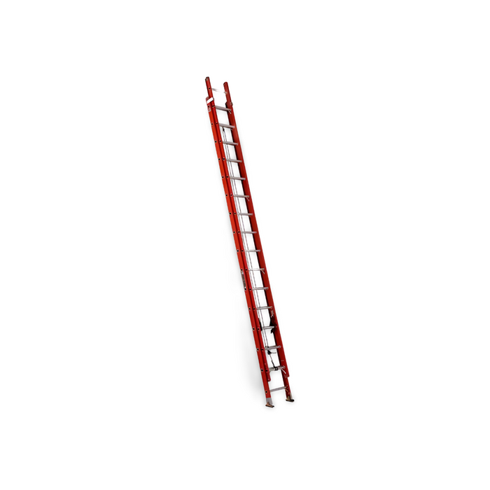 Louisville Ladder | Telecom Tech's Choice: 32' Fiberglass Extension Ladder with V-Rung Pole Grip + Cable Hooks + Levelers | #FE3232-E03E34