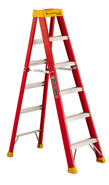 LOUISVILLE LADDER | 6' Fiberglass Step Ladder, Type IA, 300lb Capacity | #L-3016-06