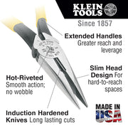 Klein Tools | Pliers, Needle Nose Side-Cutters, 6-Inch | #D203-6