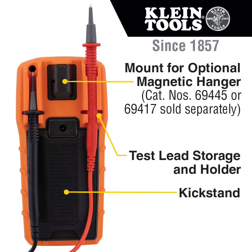 KLEIN TOOLS | Digital Multimeter, TRMS Auto-Ranging, 600V, Temp