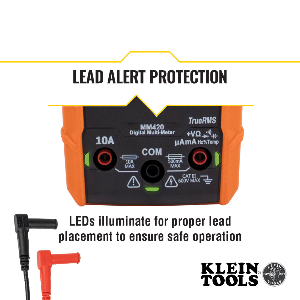 KLEIN TOOLS | Digital Multimeter, TRMS Auto-Ranging, 600V, Temp