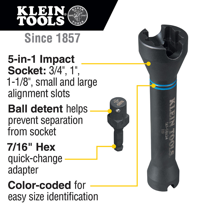 KLEIN TOOLS | 5-in-1 Impact Socket | #NRHD