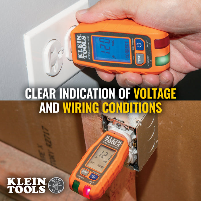 Klein Tools | GFCI Receptacle Tester with LCD | #RT250