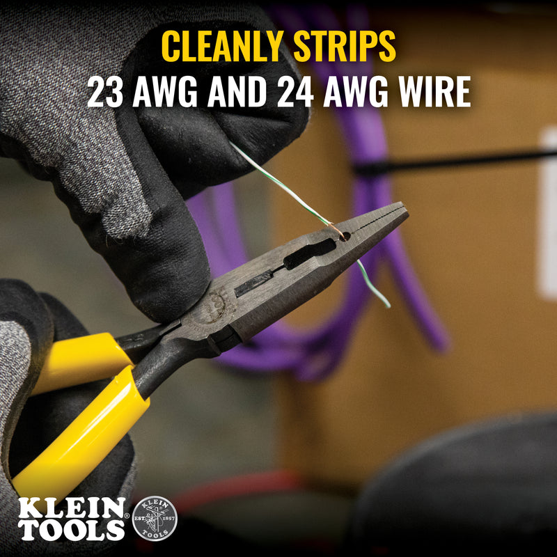 Klein Tools |  Pliers, Connector Crimping Needle Nose, 7-Inch | #VDV026-049