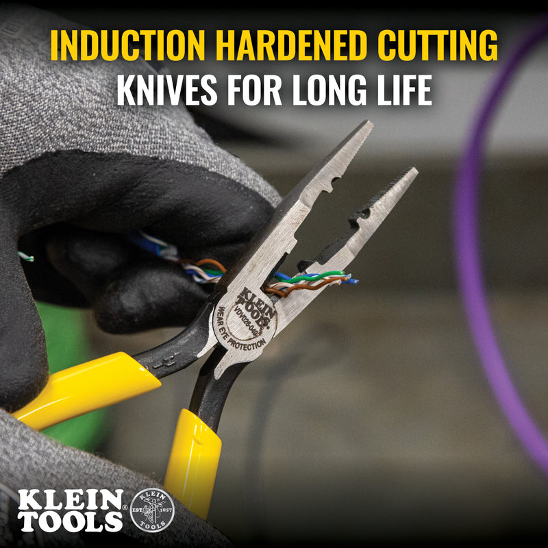 Klein Tools |  Pliers, Connector Crimping Needle Nose, 7-Inch | #VDV026-049