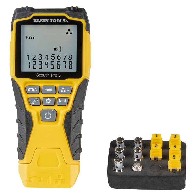 KLEIN TOOLS | Ethernet Cable Tester Kit with Scout® Pro 3 Tester, Remotes and Adapter | #VDV501-851