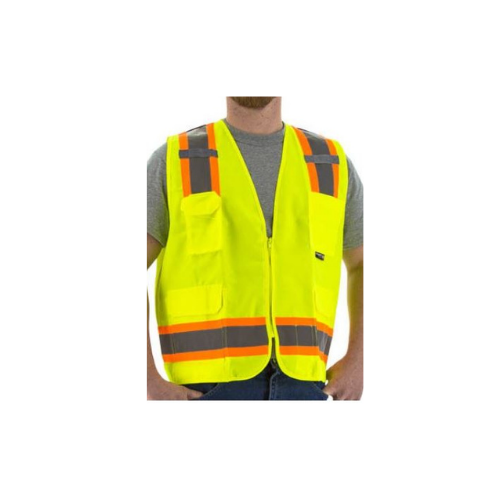 Hi-Viz Surveyors Vest with DOT Striping, ANSI 2, Yellow | #75-3221