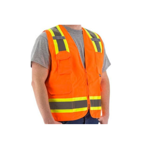 Hi-Viz Surveyors Vest with DOT Striping, ANSI 2, Orange | #75-3222