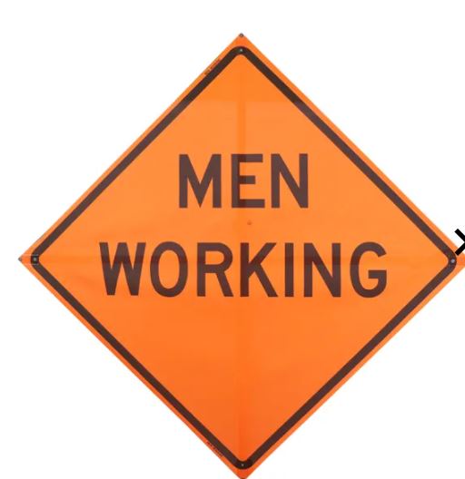 Men Working, 48" Mesh Roll Up Sign