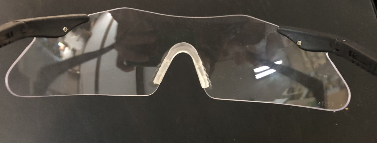 Safety Glasses- Clear Lens, Black Frame, w/ Rubber Nose