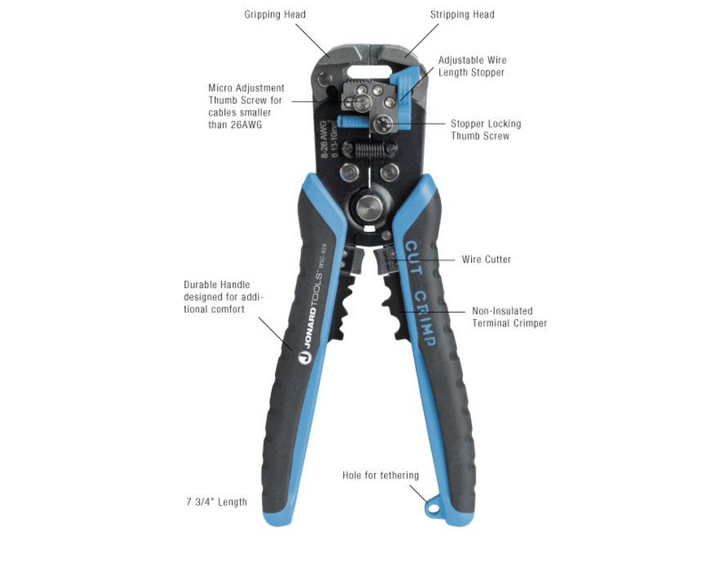 JONARD | Wire Stripper & Crimper (8 AWG-26 AWG) | #WSC-826