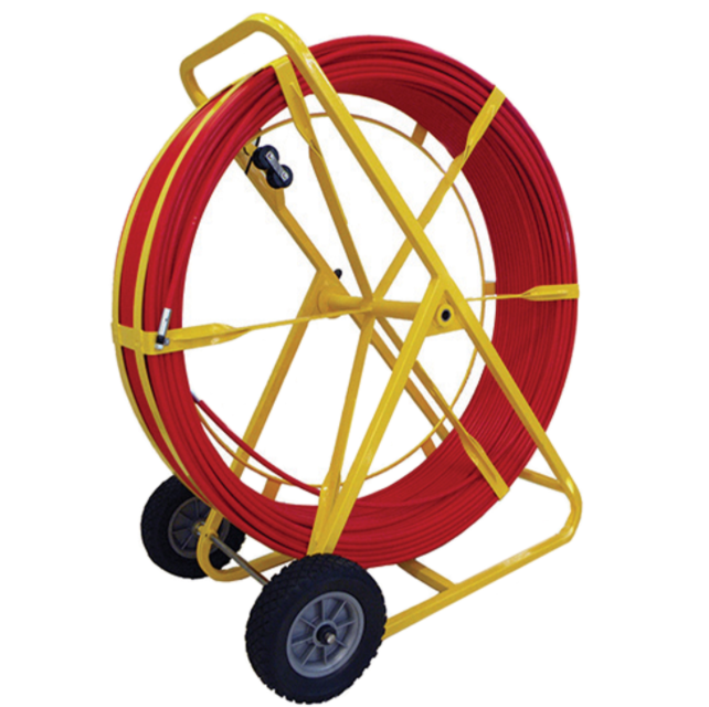 JAMESON Duct Hunter™ Traceable Rodder with All-Terrain Wheels, 7/16" x 600' Marked Every 5' | SKU #13-716-600M-AWK