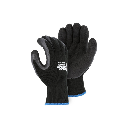 Polar Penguin® Winter Lined Napped Terry Glove with Foam Latex Dipped Palm, Black | #3396BK
