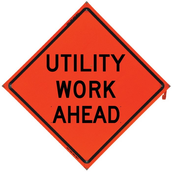 Utility Work Ahead, 48" Reflective Sign