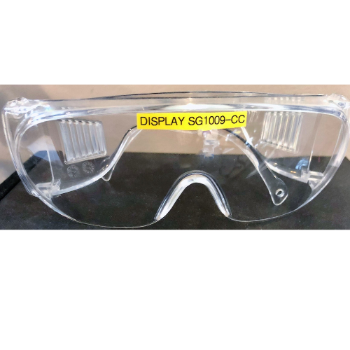 Safety Glasses- Clear Anti-Fog Lens, Clear Frame, Fits Over Prescription Glasses